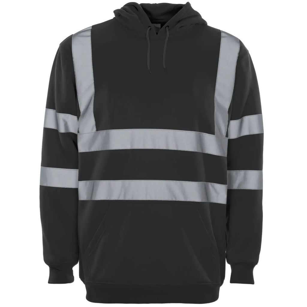 Hi-Vis Pullover Hoodie with Ribbed Cuff and Hem - Hi-Vis Trousers