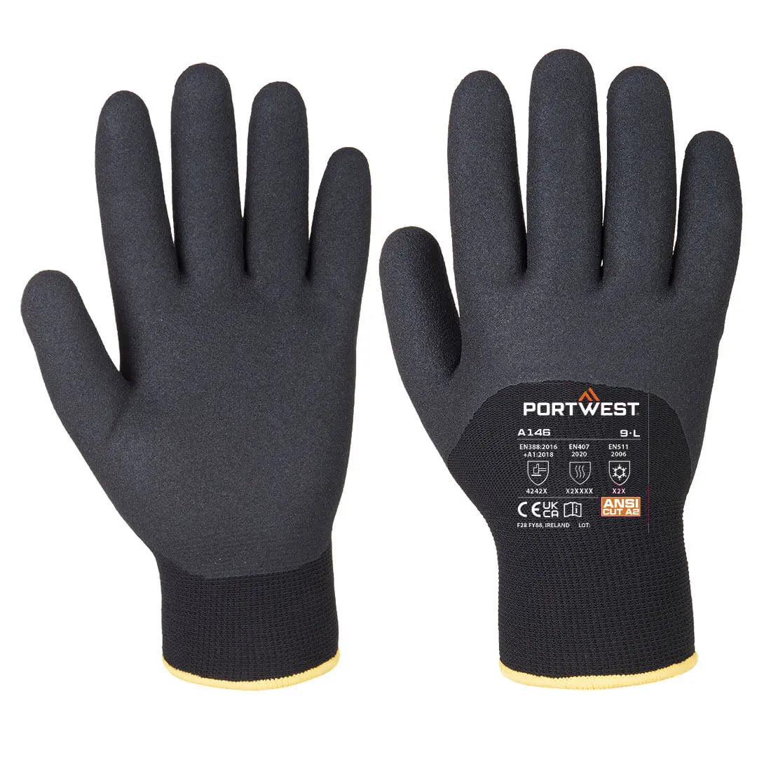 Cold 15 Nitrile Sandy 3/4 Dipped Glove - Hi-Vis Trousers