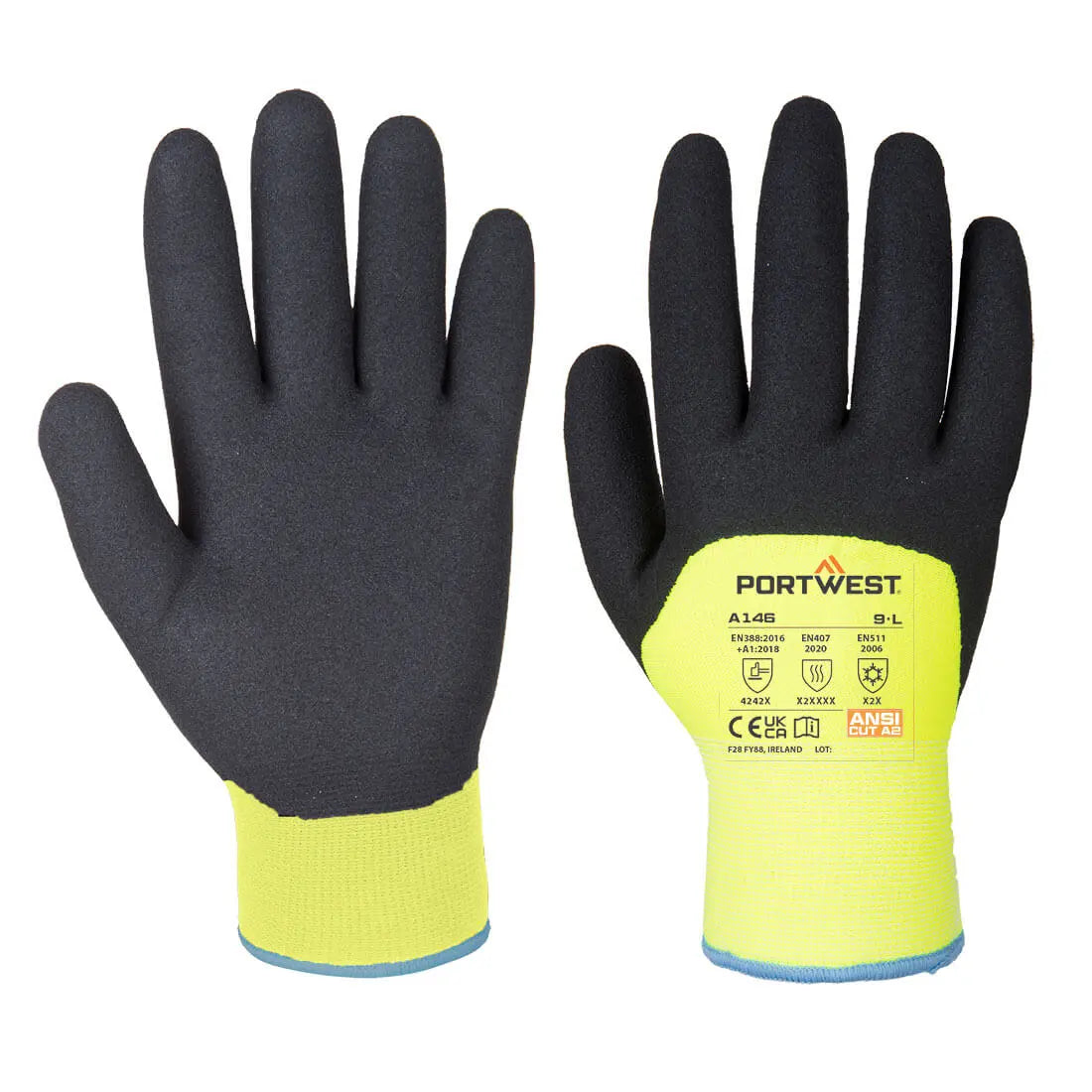 Cold 15 Nitrile Sandy 3/4 Dipped Glove - Hi-Vis Trousers