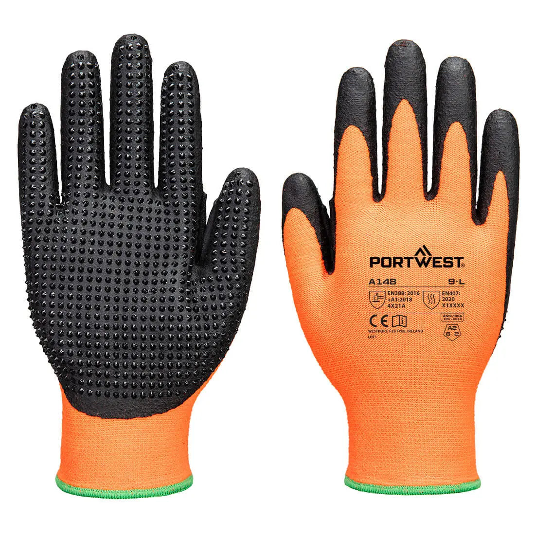 Grip 13 Nitrile High Dotted Glove (Pack of 12) Portwest