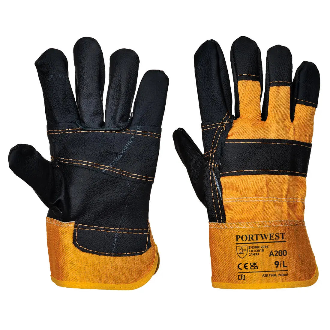 Leather Rigger 270 Cow Grain Palm Bar Glove (Pack of 12) Portwest