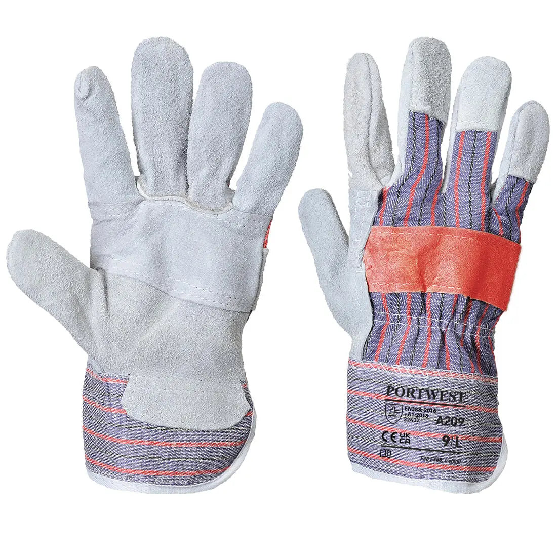 Leather Rigger 300 Cow Split Palm Bar Glove (Pack of 12) Portwest