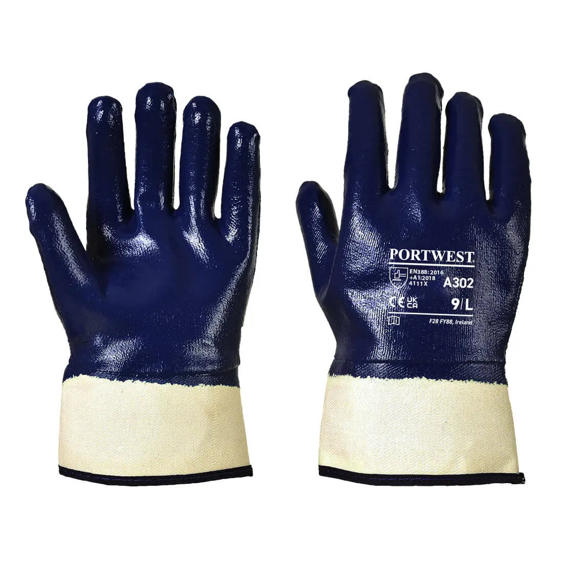 Grip Nitrile Fully Dipped Safety Cuff (12 Pairs) - Hi-Vis Trousers