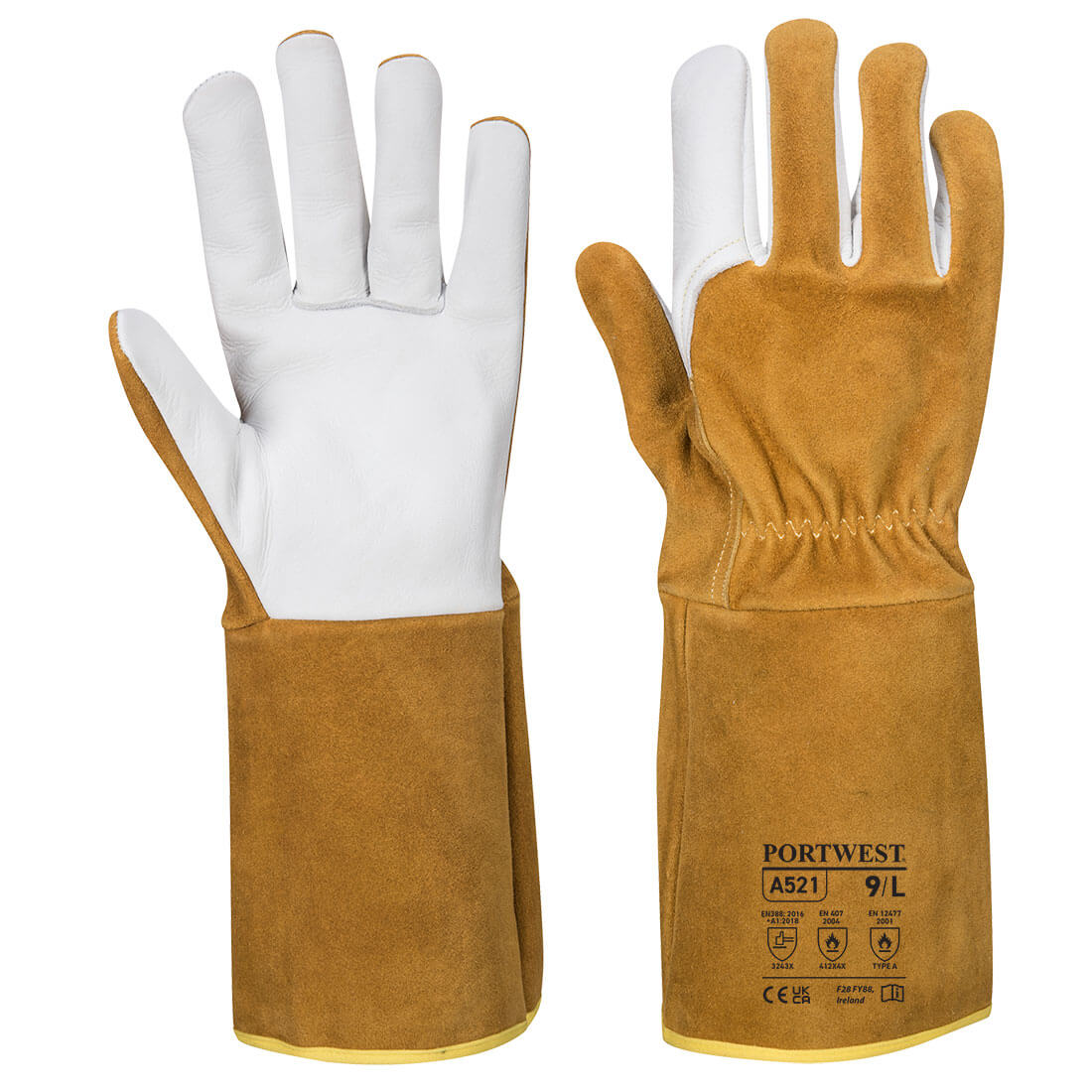 TIG Welders 220 Grain Leather Gauntlet - Hi-Vis Trousers