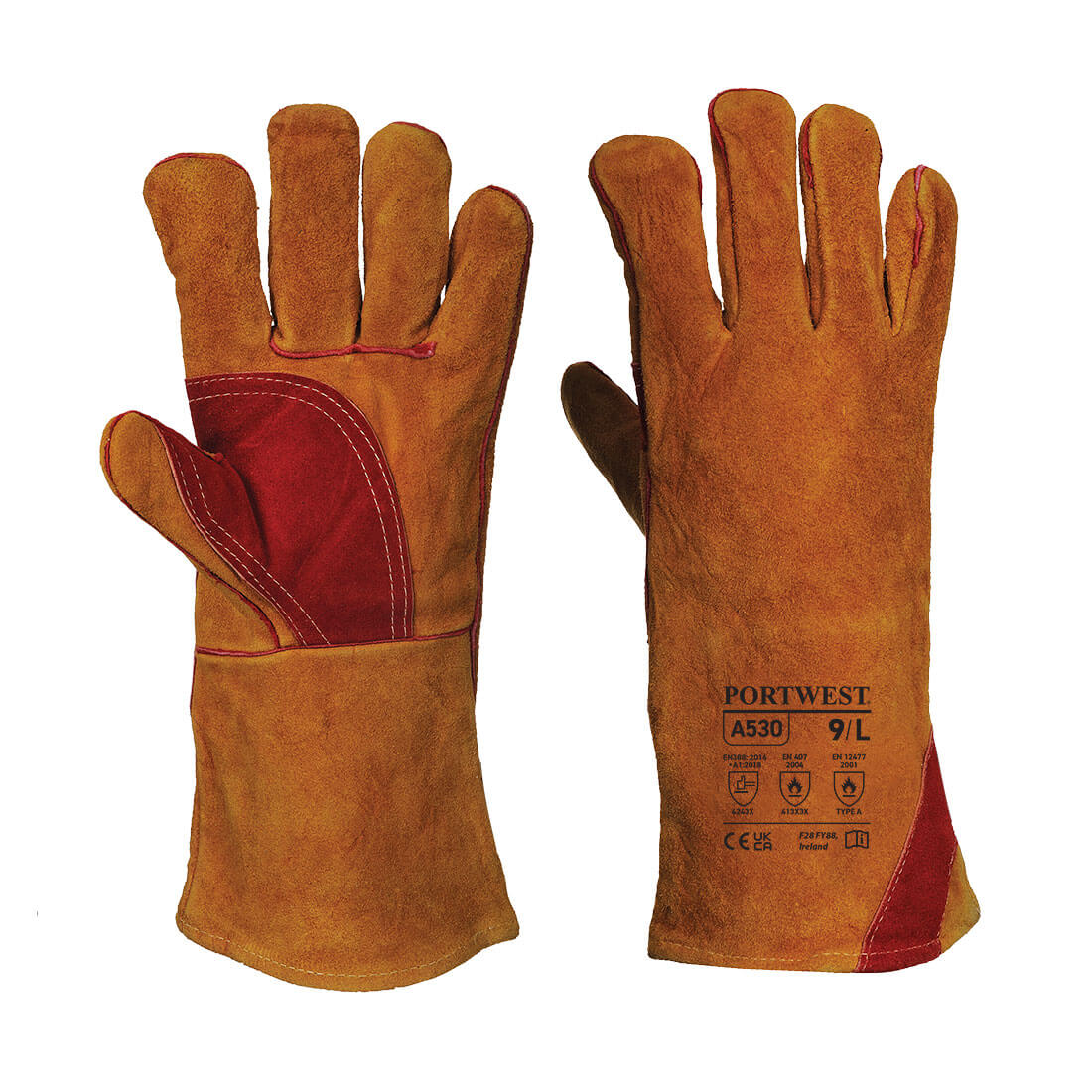 Welders 330 Split Leather Reinforced Palm Gauntlet - Hi-Vis Trousers