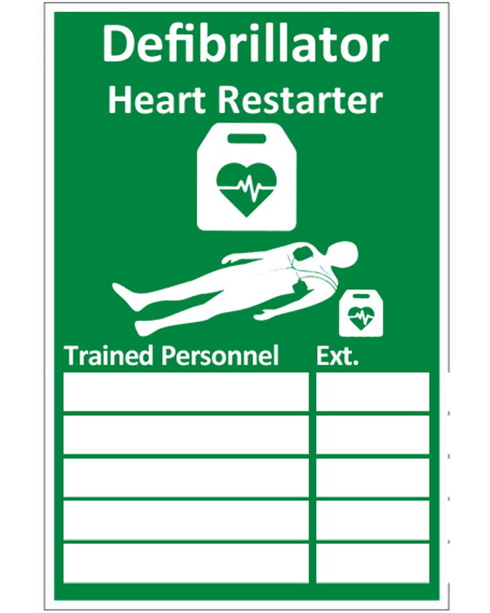 AED Trained Personnel Rigid Plastic Sign