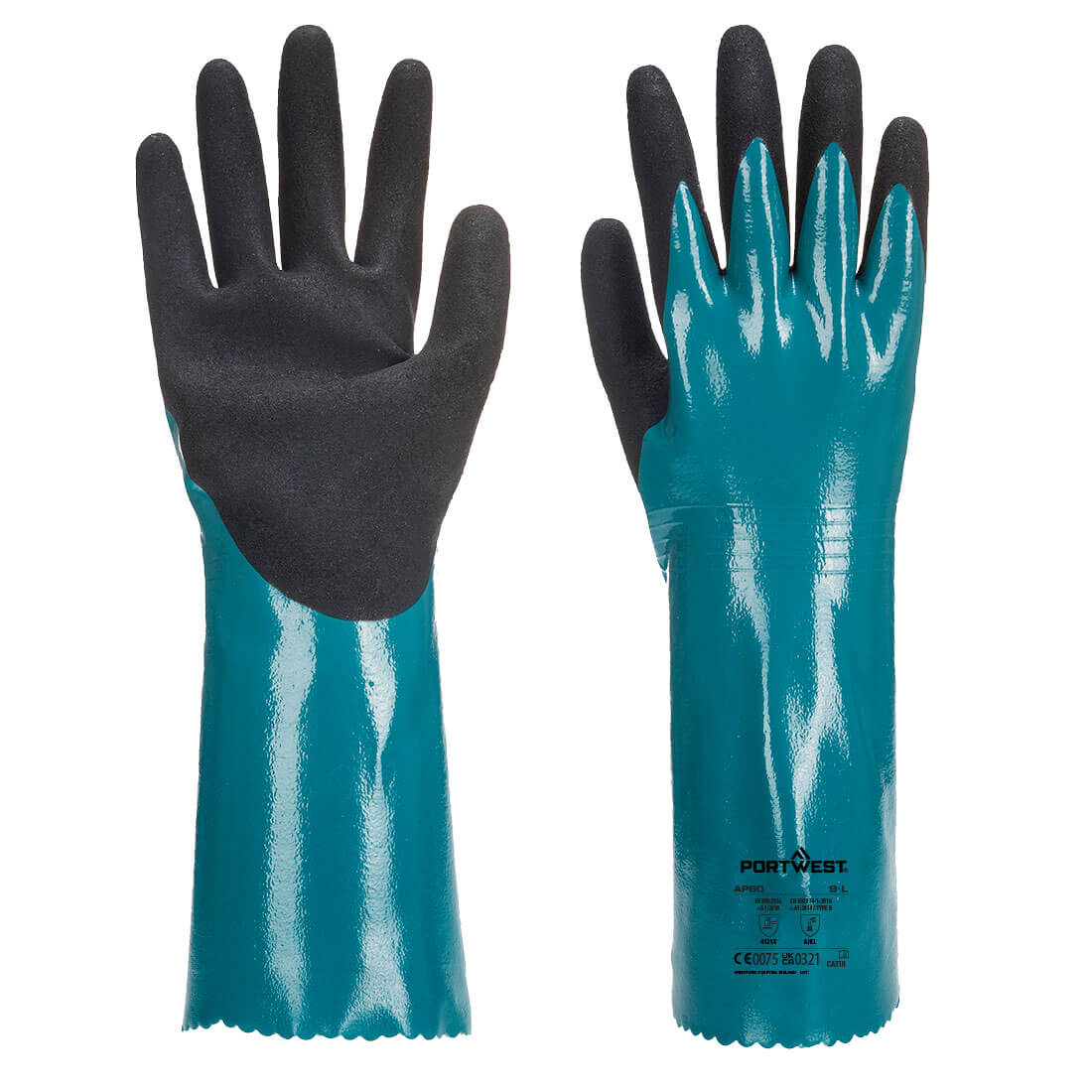 Chem 300 Nitrile Sandy Double Dipped Gauntlet - Hi-Vis Trousers