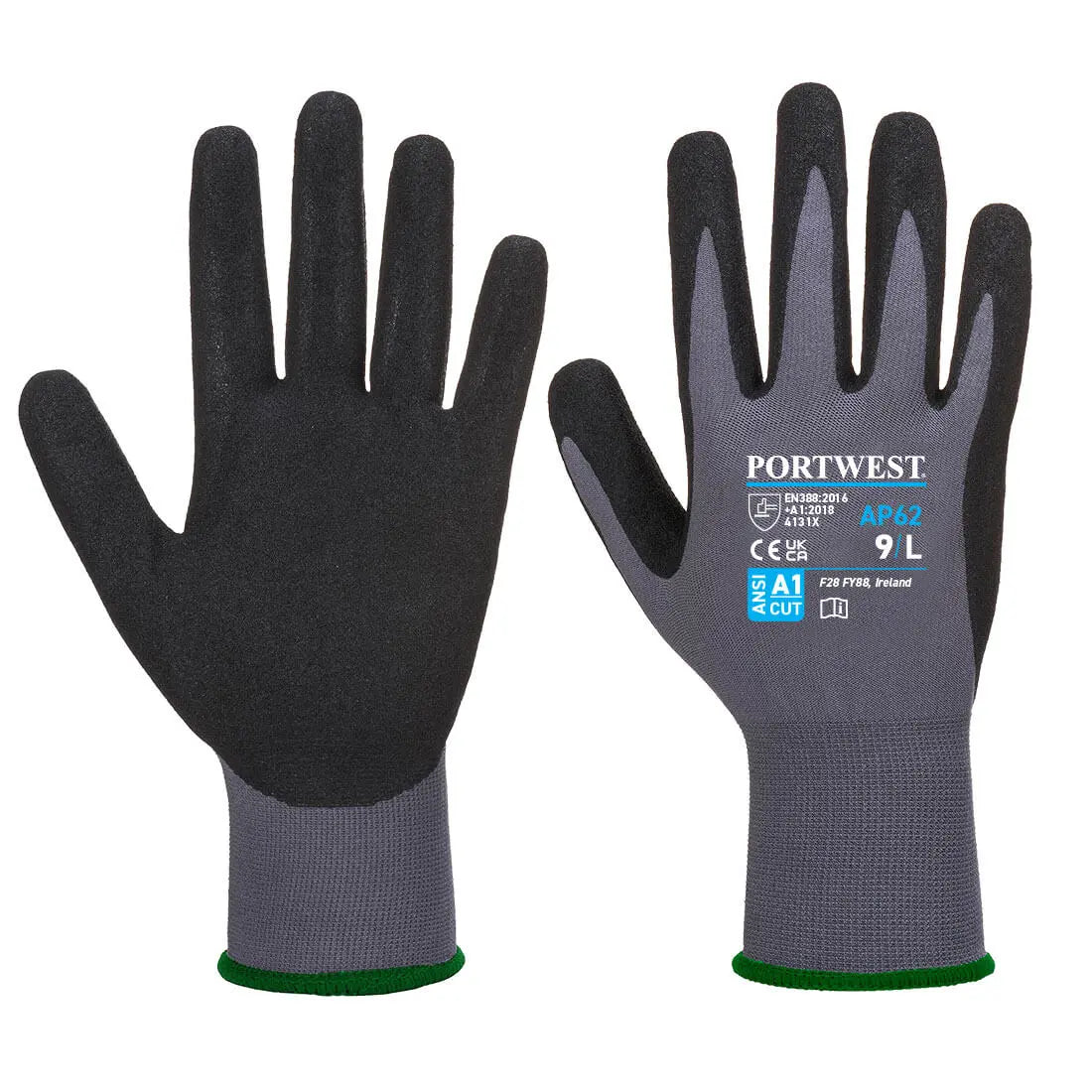 Grip 15 Nitrile Sandy Aqua Glove  (Pack of 12) - Hi-Vis Trousers