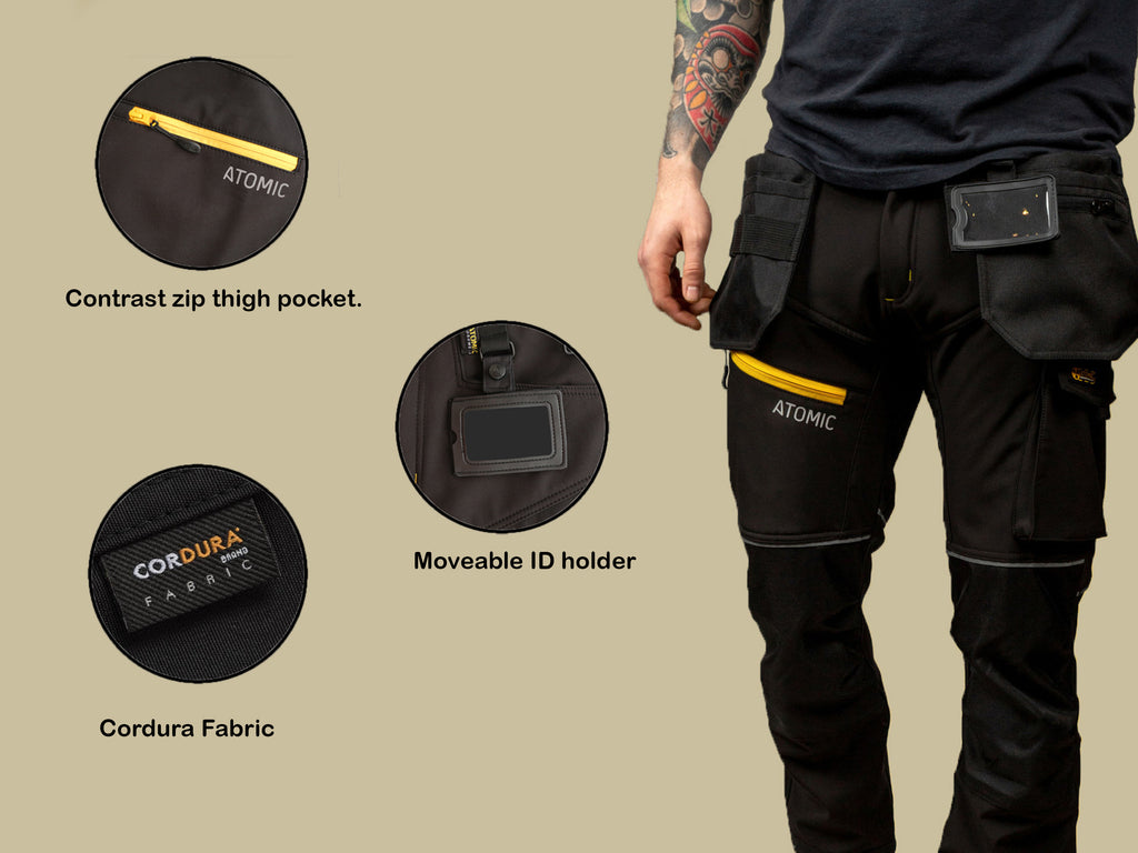 Atomic Workwear Slim Fit Softshell Trousers – Flexible, Durable & Weather-Resistant
