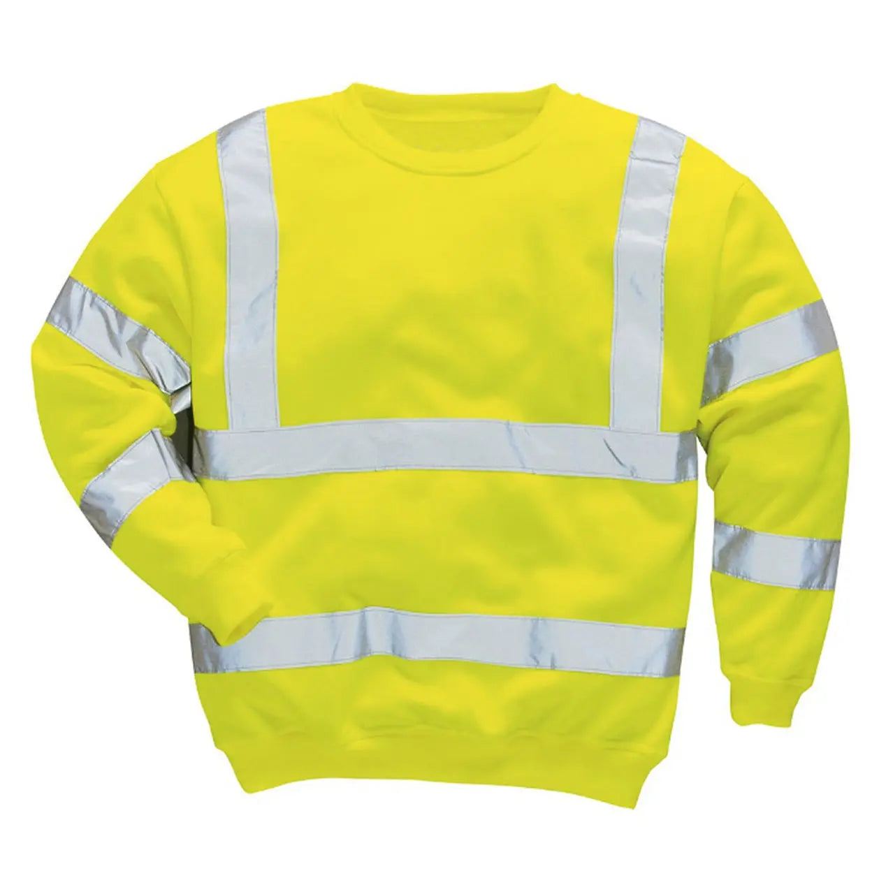 Hi-Vis Pullover Sweatshirt with Ribbed Cuffs - Hi-Vis Trousers