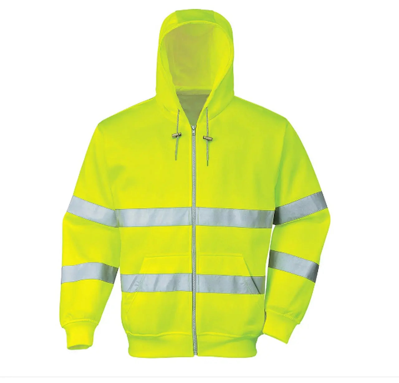 Hi-Vis Zip Hoodie with Ribbed Cuffs - Hi-Vis Trousers