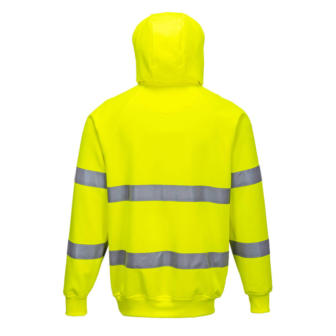 Hi-Vis Pullover Hoodie with Ribbed Cuff and Hem