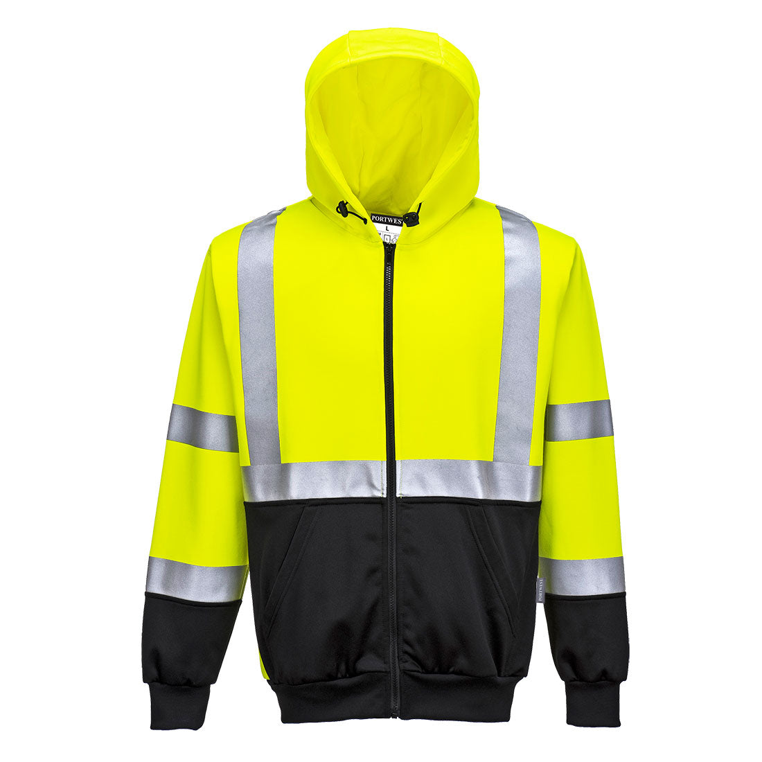 Hi-Vis Contrast Zipped Hoodie Portwest