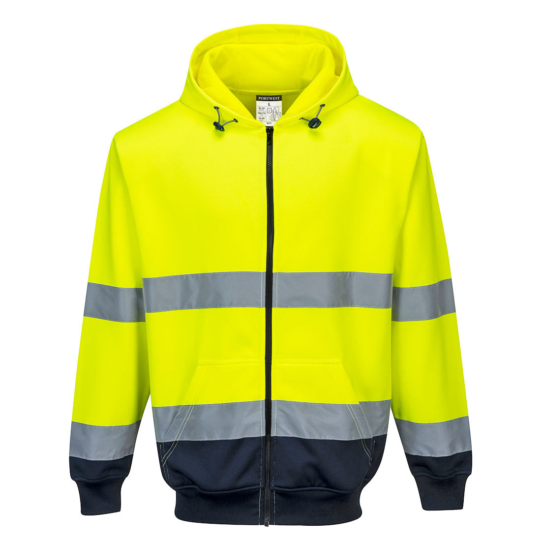 Hi-Vis Contrast Zipped Hoodie Portwest