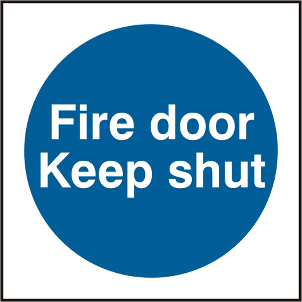 Fire Door Keep Shut Sign (White/Blue) (Pack Of 5) Beeswift