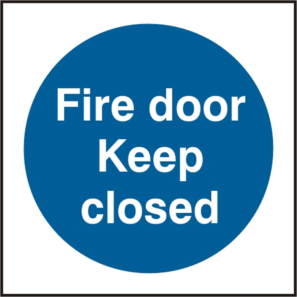 Fire Door Keep Closed Sign (White/Blue) Pack Of 5 Beeswift