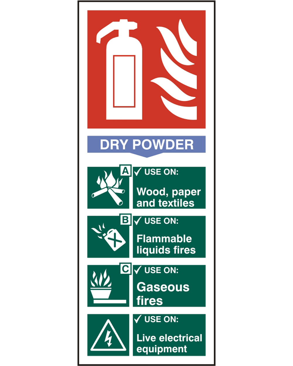 Fire Extinguisher Dry Powder Sign Beeswift