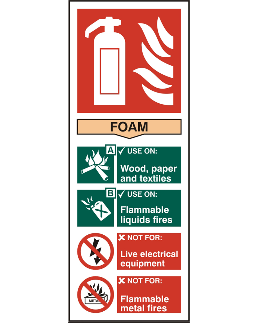 Fire Extinguisher Foam Sign Beeswift