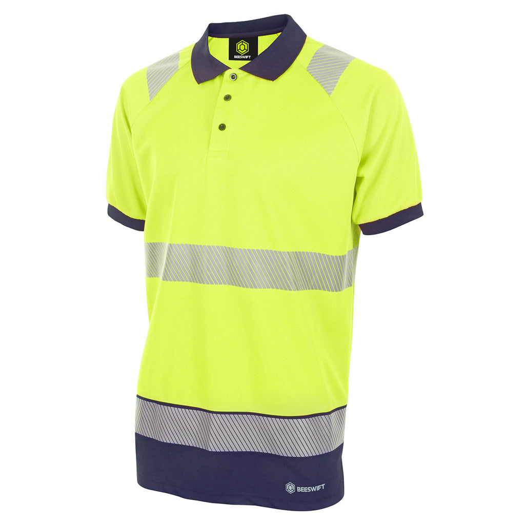 Class 2 High Visibility Polo Shirt – Segmented Tape, Breathable Bird Eye Fabric (EN ISO Certified) - Hi-Vis Trousers