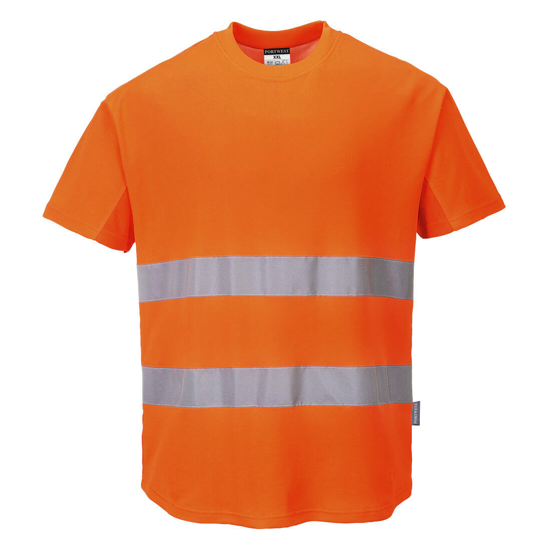 Hi-Vis Cotton Comfort Mesh Insert T-Shirt S/S Portwest