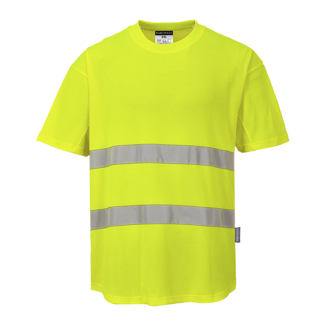 Hi-Vis Cotton Comfort Mesh Insert T-Shirt S/S Portwest