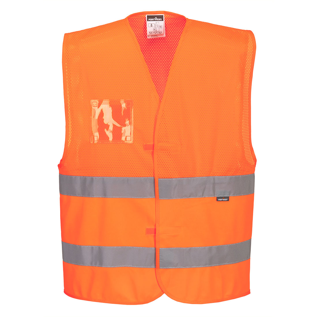 Hi-Vis Half Mesh Two Band Vest Portwest