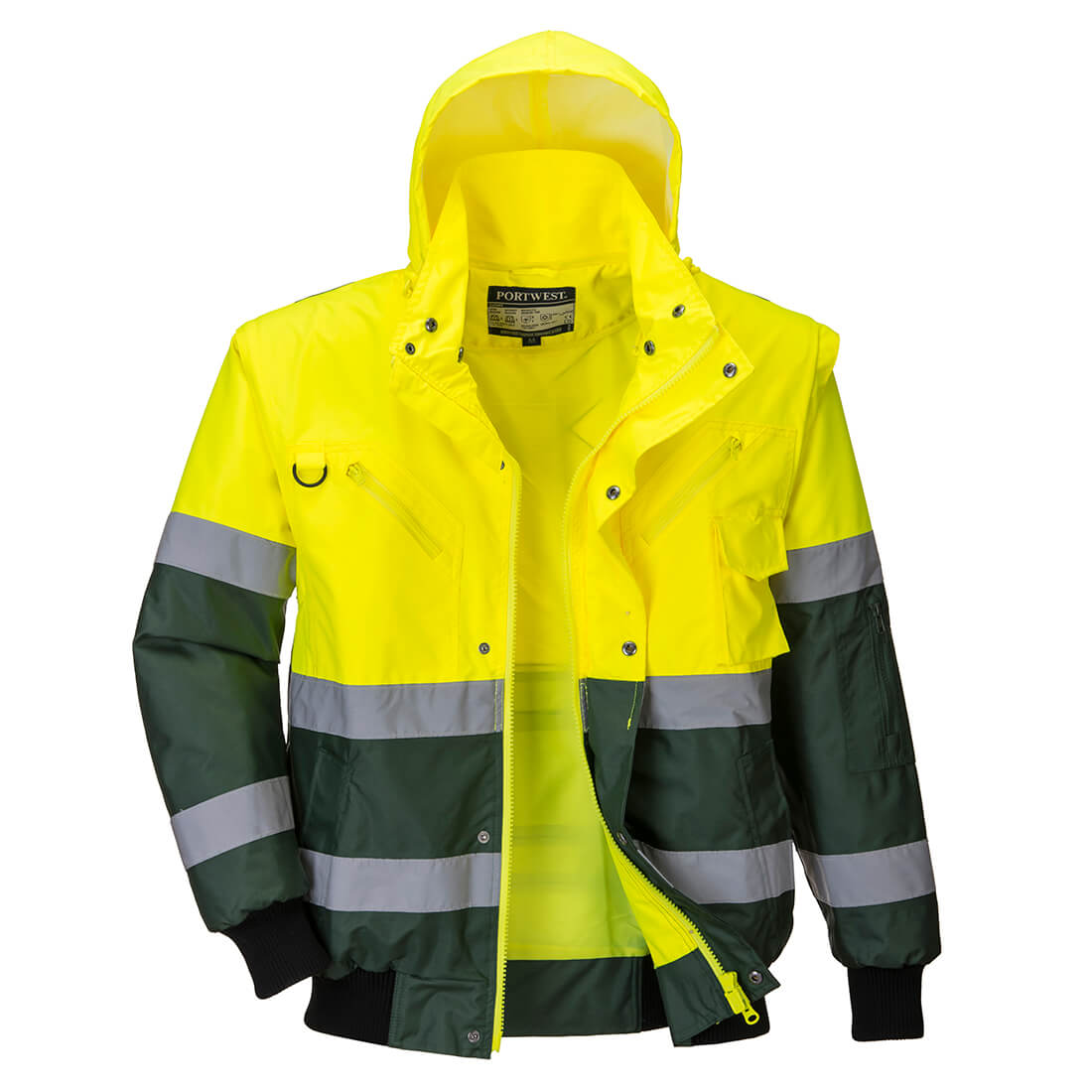 Hi-Vis 3-in-1 X Back Contrast Bomber Jacket Portwest