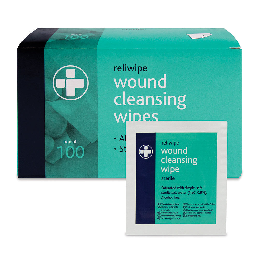 Moist Saline Cleansing Wipes Sterile Reliwipe