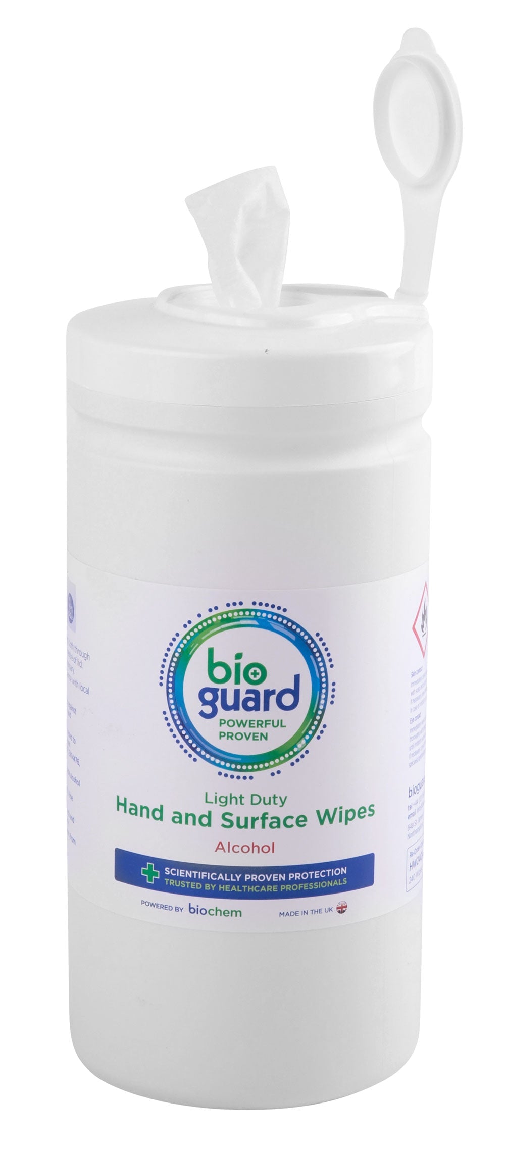 Alcohol Surface Wipes (Tub Of 240) Bioguard