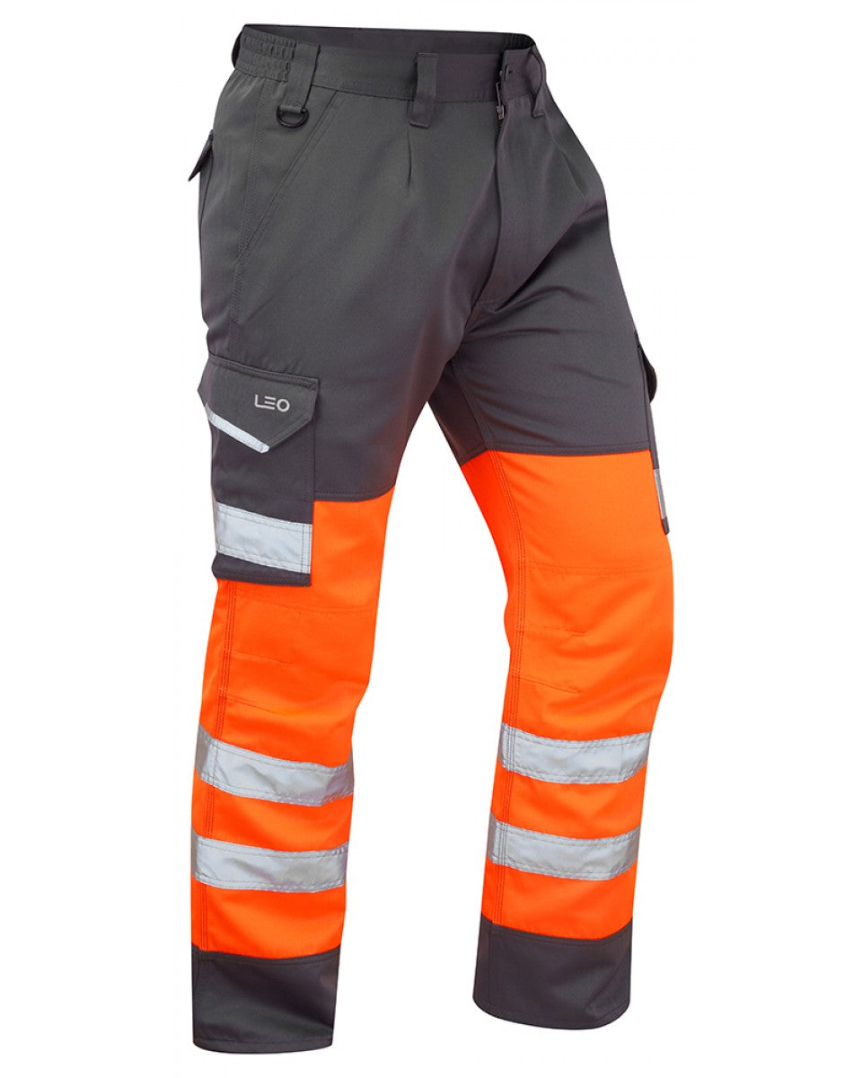 Bideford Orange Dual Colour Cargo Trouser Leo Workwear