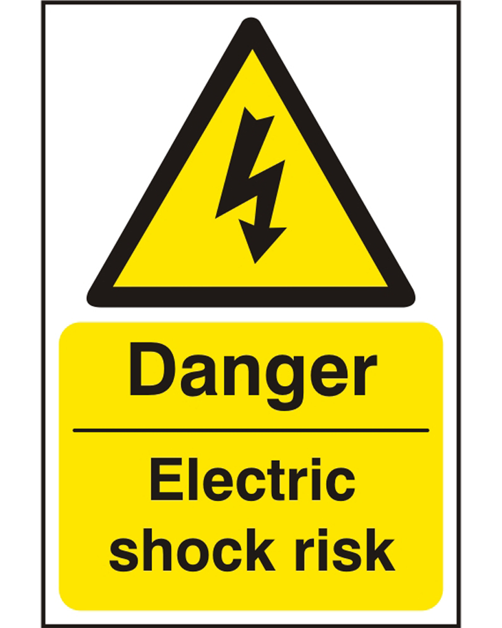 Danger Electric Shock Risk Sign (Pack Of 5)