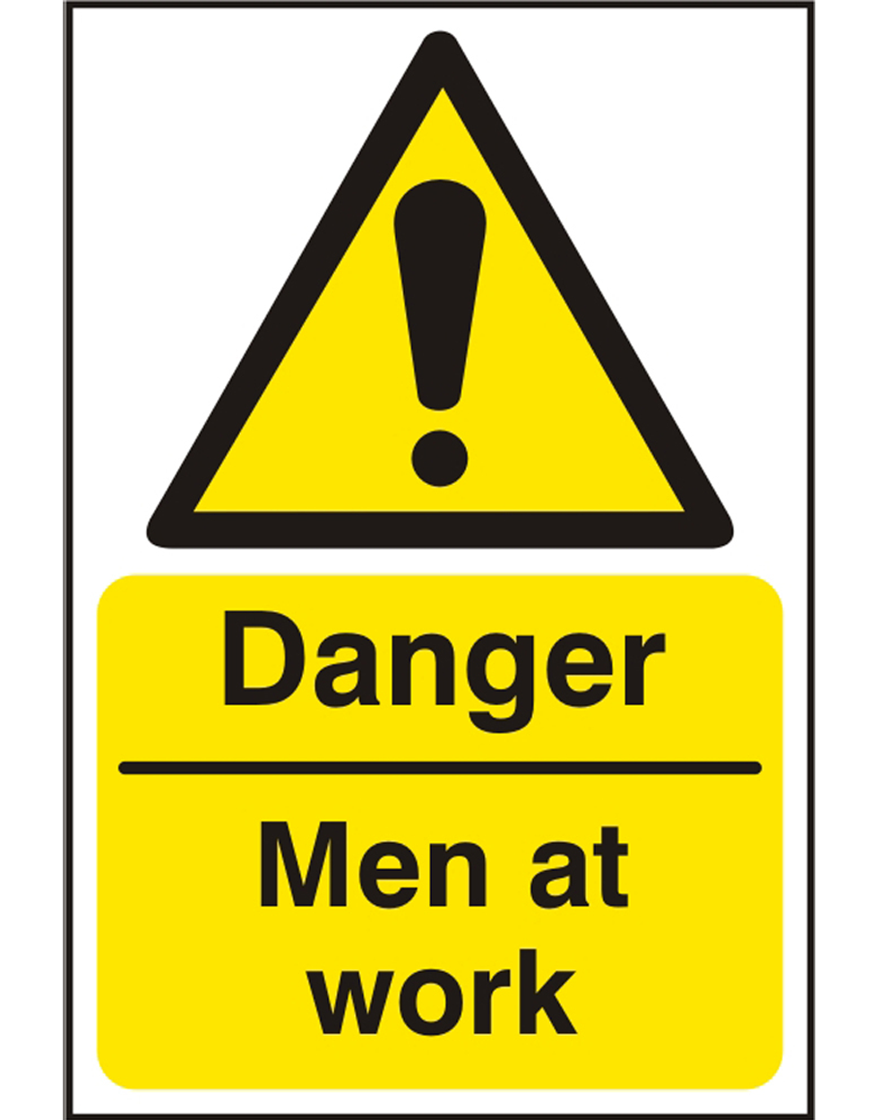 Danger Men At Work Sign (Pack Of 5)