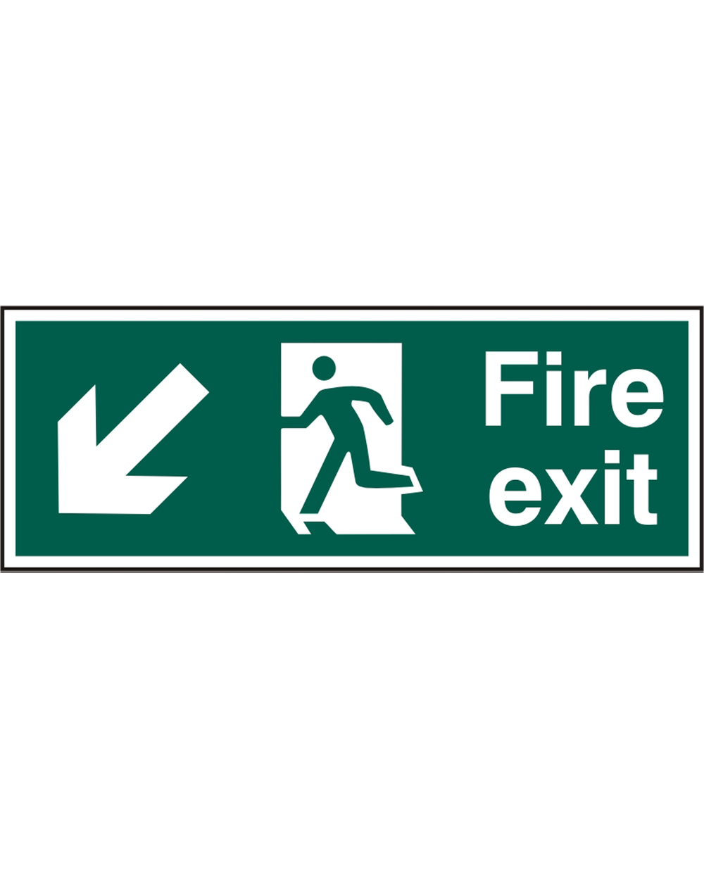 Fire Exit Down Left Arrow Sign (Pack Of 5) Beeswift