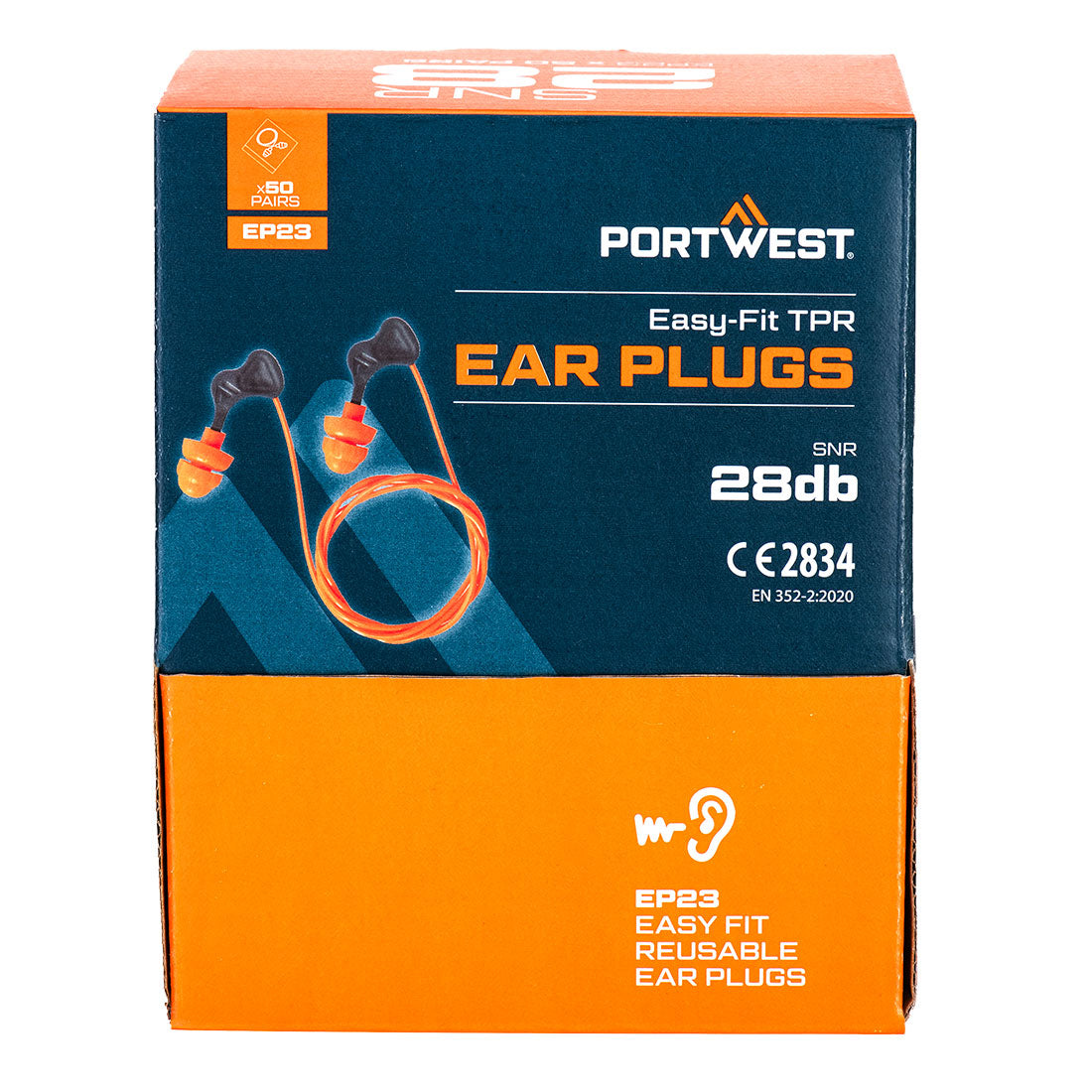 Easy Fit TPR Ear Plugs (50 Pairs) Portwest