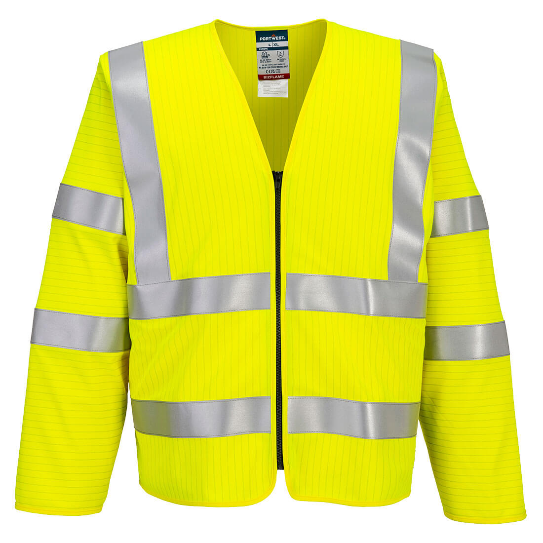 Bizflame Hi-Vis FR Long Sleeve Zip Vest Portwest