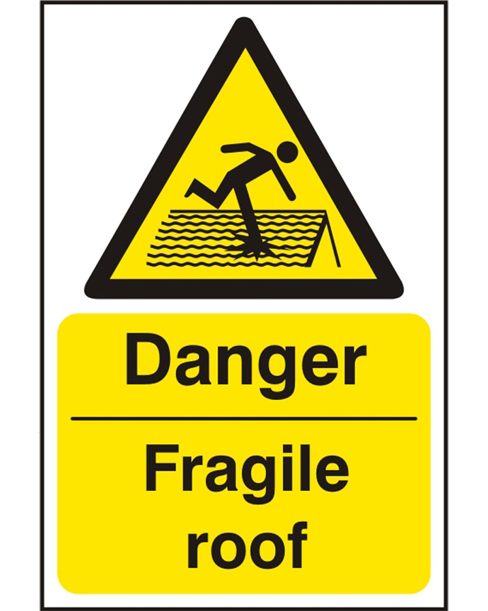 Danger Fragile Roof Sign (Pack Of 5) Beeswift