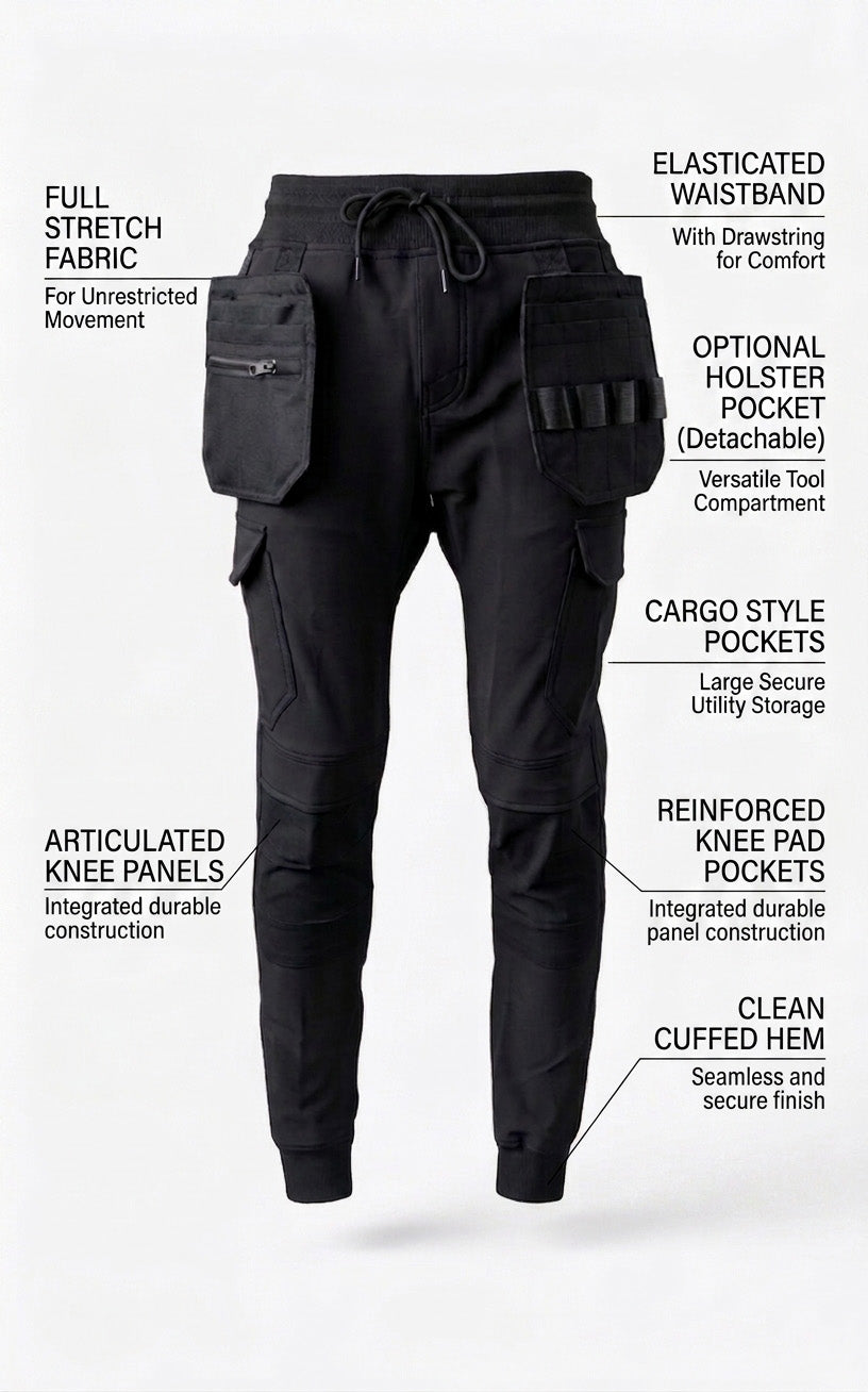 Kinetic Slim Fit Stretch Work Jogger With Knee Pad Pockets - Hi-Vis Trousers