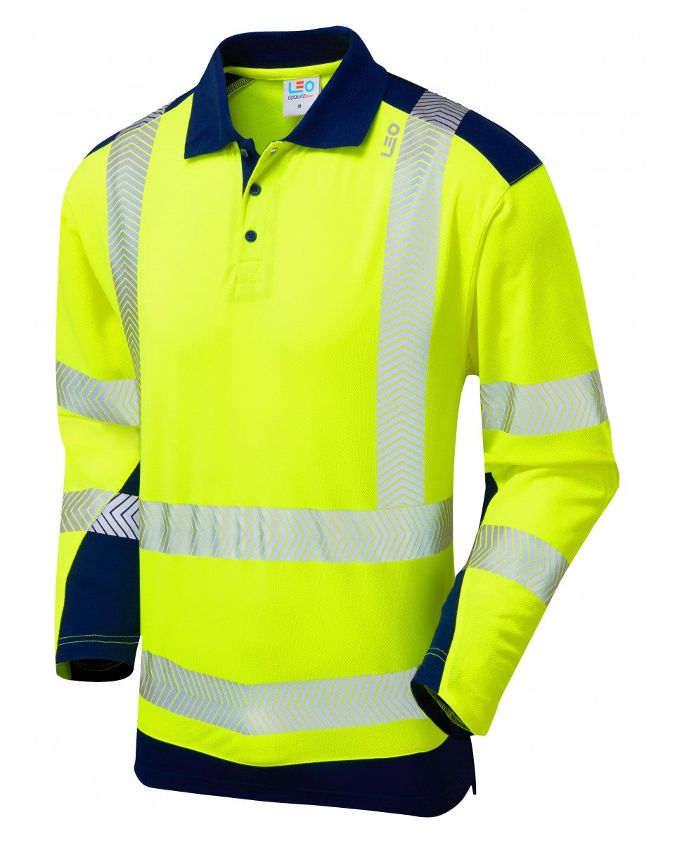 Wringcliff Dual Colour Long Sleeve Polo Shirt Leo Workwear