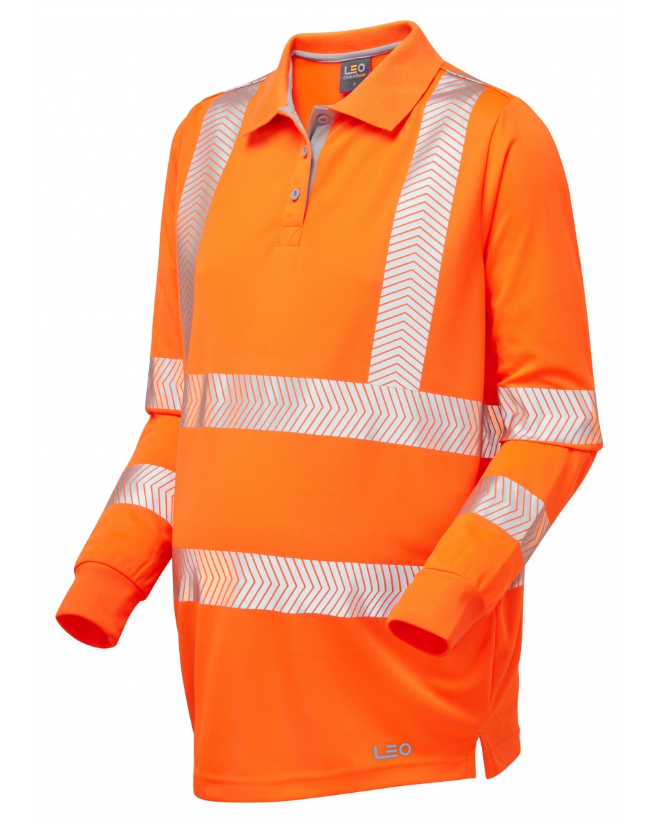 Yarnacott Ladies Maternity Long Sleeve Polo Shirt Leo Workwear