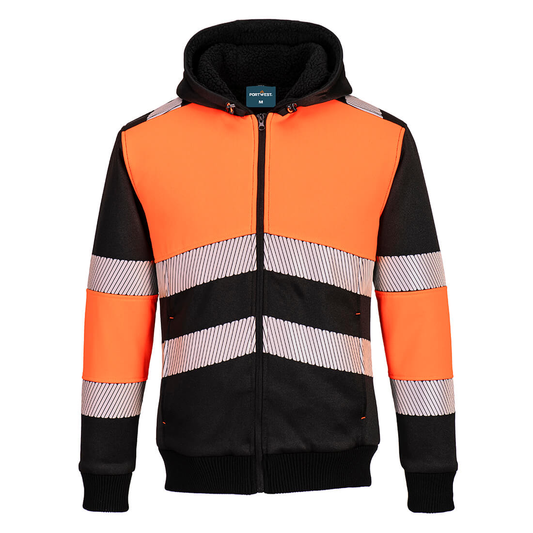 PW3 Hi-Vis Zipped Class 1 Winter Hoodie Portwest