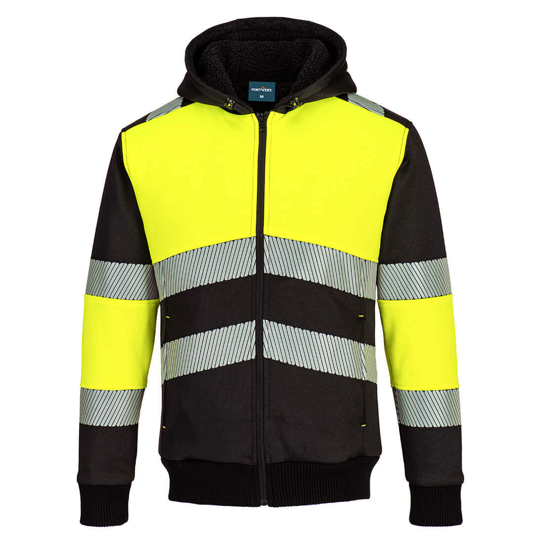 PW3 Hi-Vis Zipped Class 1 Winter Hoodie Portwest