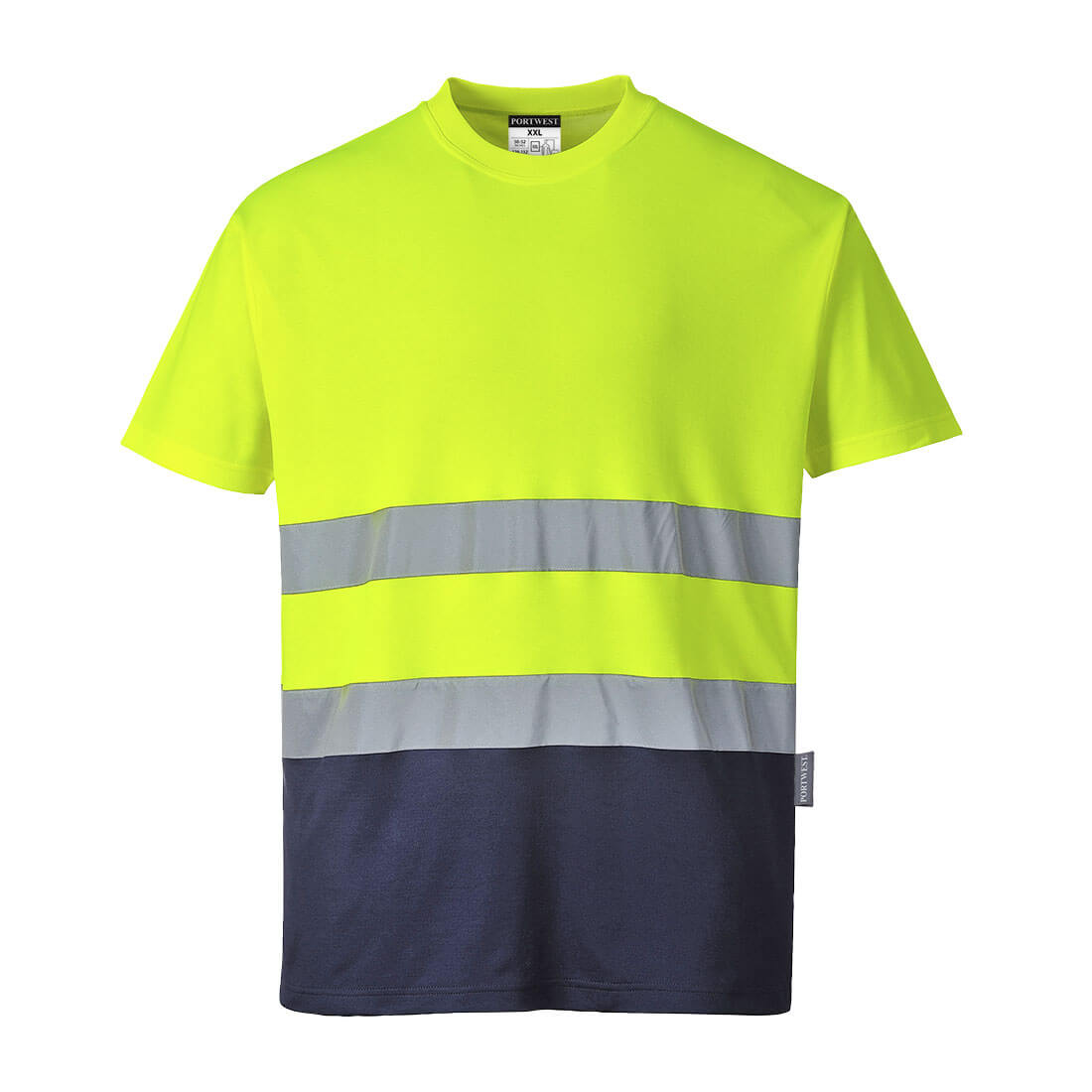 Hi-Vis Cotton Comfort Contrast T-Shirt S/S Portwest