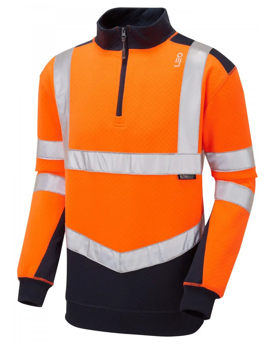 Tapeley Dual Colour 1/4 Zip Sweatshirt Leo Workwear