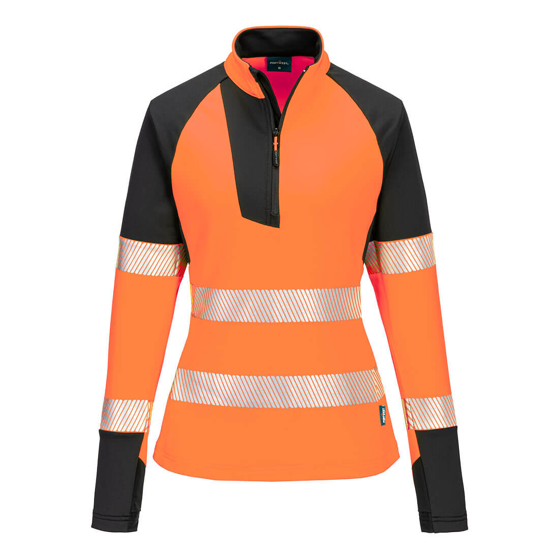 PW3 Hi-Vis Women's 1/4 Zip Sweatshirt Portwest