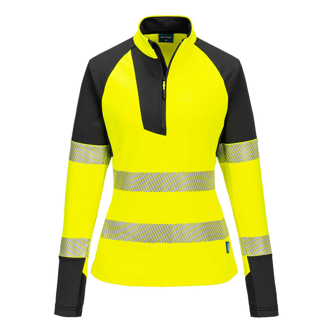 PW3 Hi-Vis Women's 1/4 Zip Sweatshirt Portwest
