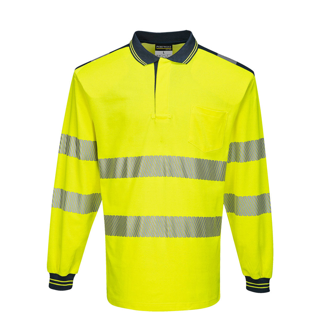 PW3 Hi-Vis Cotton Comfort Polo Shirt L/S Portwest