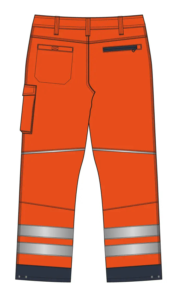 Slim Fit Stretch Softshell Hi-Vis Work Trousers with Holster Pockets - Hi-Vis Trousers