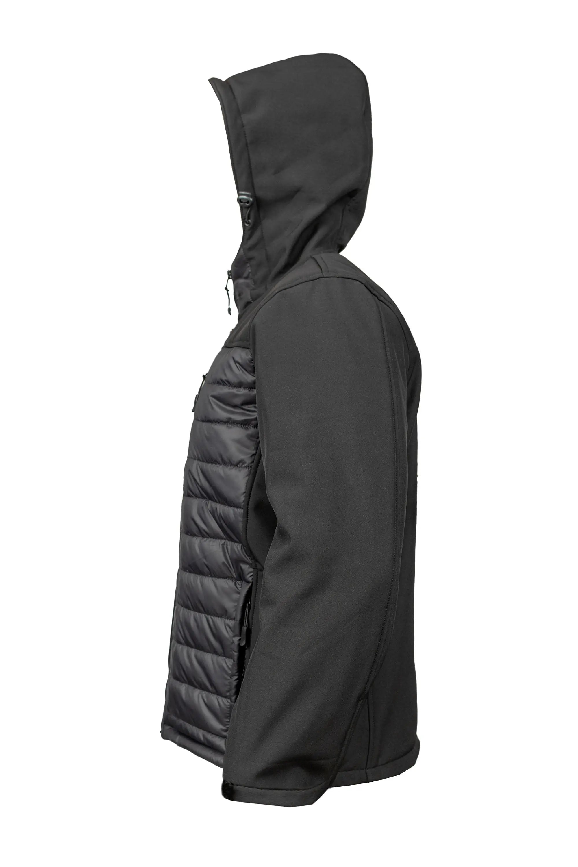 Hybrid Quilted Softshell Jacket with Hood (Black / Black) - Hi-Vis Trousers