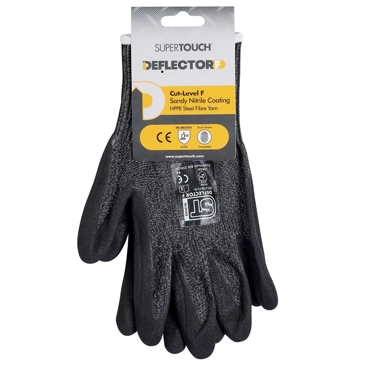 Deflector F Nitrile Sandy Gloves Grey/Black - Small