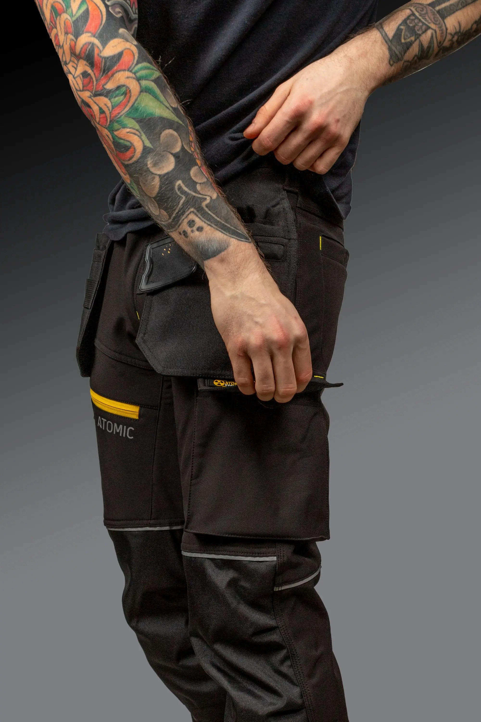 Atomic Workwear Slim Fit Softshell Trousers – Flexible, Durable & Weather-Resistant - Hi-Vis Trousers